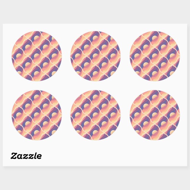 Sticker Rond Coucher de soleil bohème (Feuille)