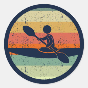 Sticker Rond Coucher de soleil Cool de Kayak