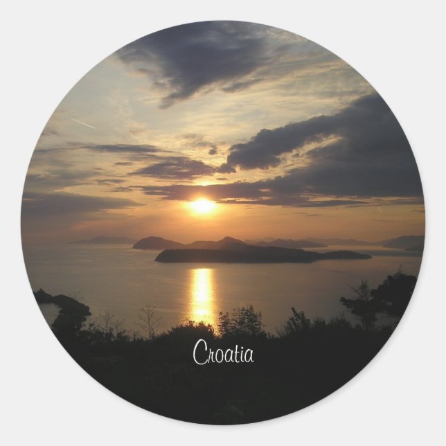 Sticker Rond Coucher de soleil croate (Devant)