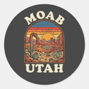 Sticker Rond Coucher de soleil dans le désert de Moab Utah   Vo