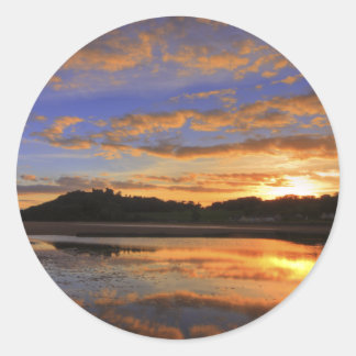 Sticker Rond Coucher de soleil de Llanstephan