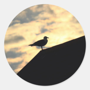 Sticker Rond Coucher de soleil de Sea Gull