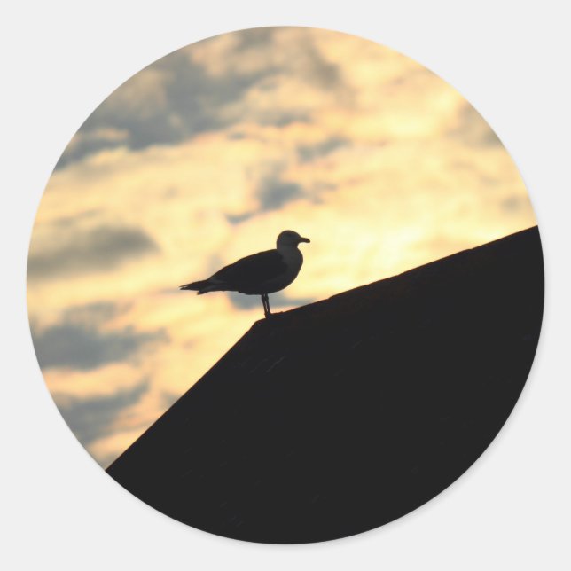 Sticker Rond Coucher de soleil de Sea Gull (Devant)