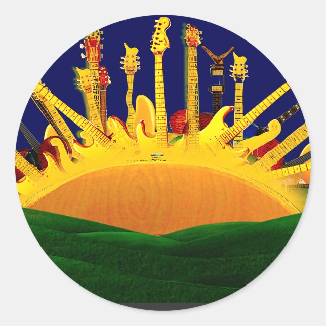 STICKER ROND COUCHER DE SOLEIL ÉLECTRIQUE ! (Devant)
