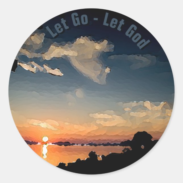 Sticker Rond Coucher de soleil en 12 étapes sur le lac Balaton  (Devant)
