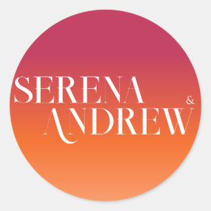 Sticker Rond Coucher de soleil Gradient Orange Viva Magenta Lum