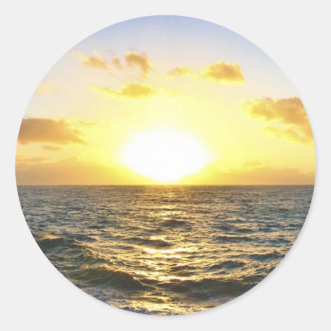 Sticker Rond Coucher de soleil hawaïen (Devant)