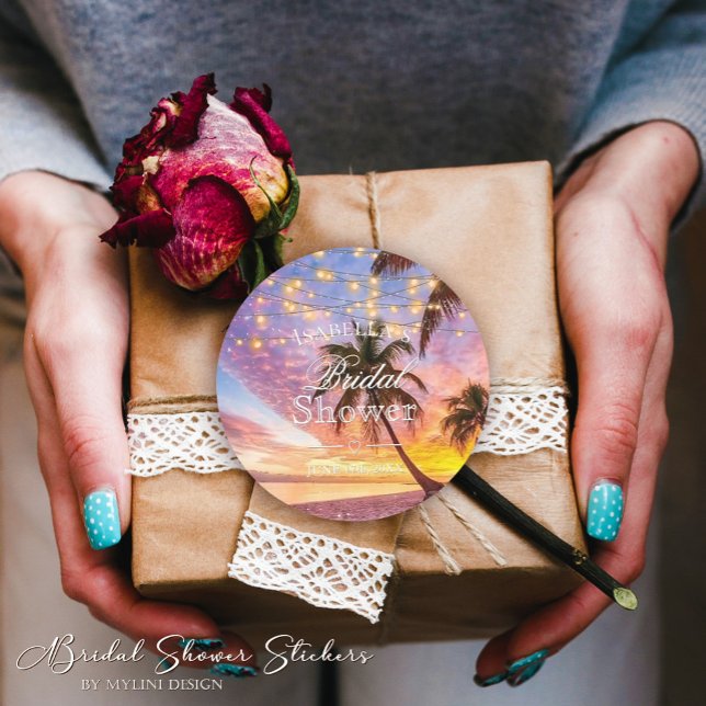 Sticker Rond Coucher de soleil moderne et étoiles Fête de maria (Créateur téléchargé)