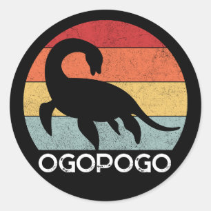 Sticker Rond Coucher de soleil rétrograde Ogopogo les années 70