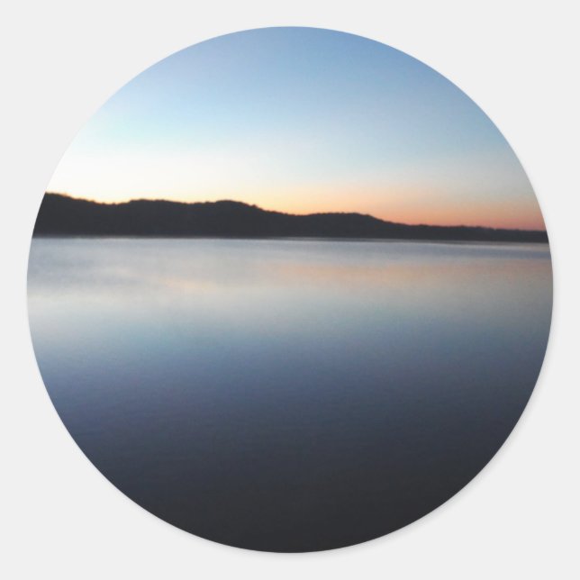 Sticker Rond Coucher de soleil sur le lac Arrowhead (Devant)