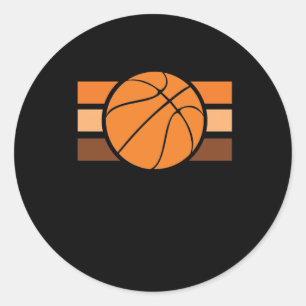 Sticker Rond Coucher de soleil Vintage de basket
