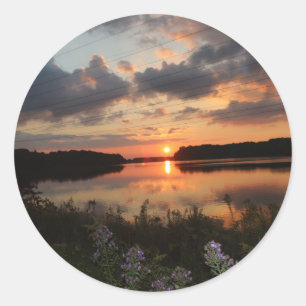 Sticker Rond Coucher du soleil