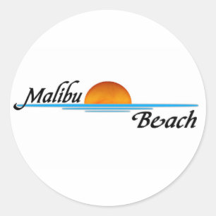 Sticker Rond Coucher du soleil de Malibu