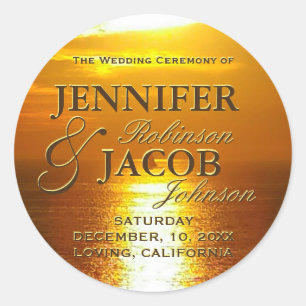 Sticker Rond Coucher du soleil d'océan