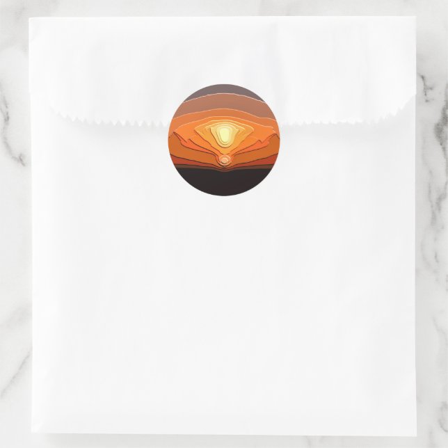 STICKER ROND COUCHERS DE SOLEIL (Sac)