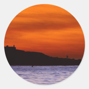 Sticker Rond Couchers De Soleil Les Plages De La Jolla Nuages O