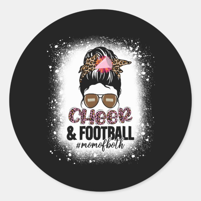 Sticker Rond Coucou De Football Cheerleader Maman Des Deux Bun  (Devant)