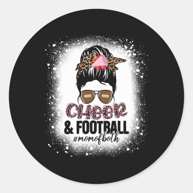 Sticker Rond Coucou De Football Cheerleader Maman Des Deux Bun  (Devant)