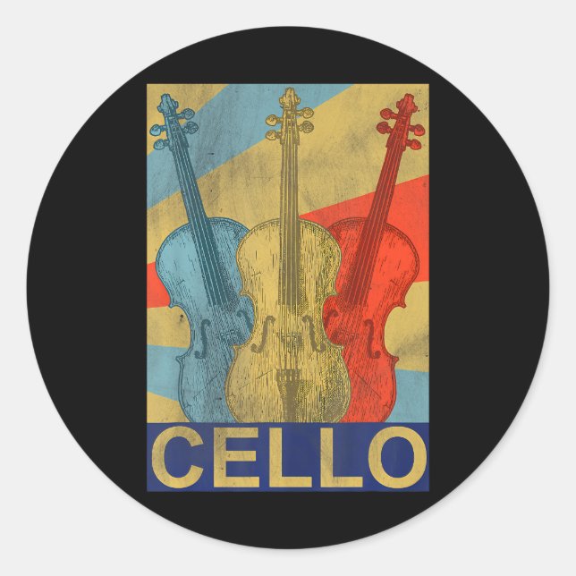 Sticker Rond Coucou pour Joueur de violoncelle Musiciennes Fill (Devant)