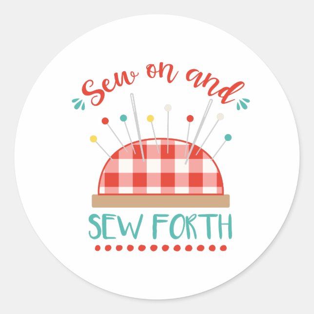 Sticker Rond Coudre sur et coudre en quatre (Devant)