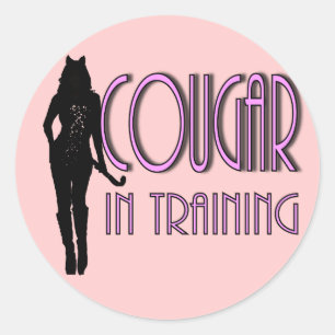 Sticker Rond cougar à silhouette chaude tendance en entraînemen