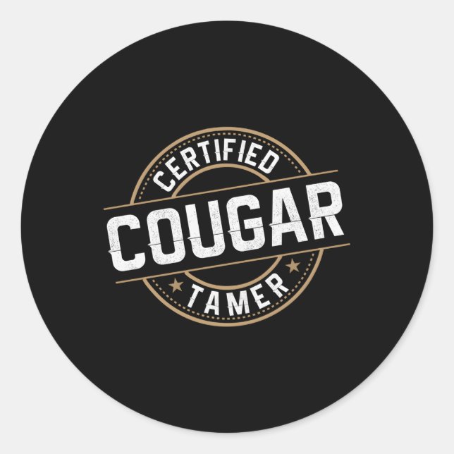 Sticker Rond Cougar Tamer Cougar Certifié (Devant)