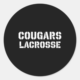 Sticker Rond Cougars Lacrosse Vintage Clic Lax Mascot Team Gear