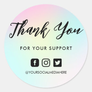 Sticker Rond Couleur arc-en-ciel bleu rose