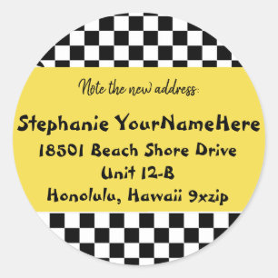 Sticker Rond Couleur audacieuse de taxi de nouvelle adresse