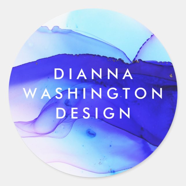 Sticker Rond Couleur bleue personnalisée (Devant)