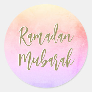 Sticker rond couleur classique Ramadan Moubarak