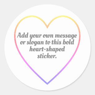 Sticker Rond Couleur - Coeurs avec votre message