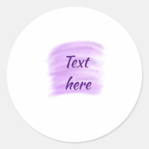 Sticker Rond Couleur d'aquarelle violet ajouter du texte ici pe