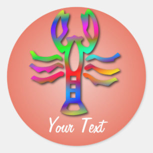 Sticker Rond Couleur d'arc-en-ciel de zodiaque de Cancer sur