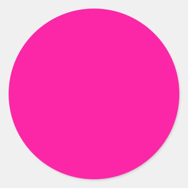 Sticker Rond Couleur de Fond FF0099 Fuchsia Magenta Rose Chaud (Devant)