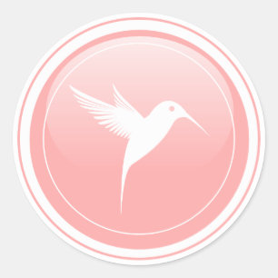 Sticker Rond Couleur de la pêche brillante - Oiseau de chasse 