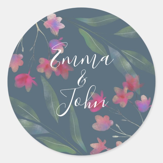 Sticker Rond Couleur de l'eau Plumeria (Devant)