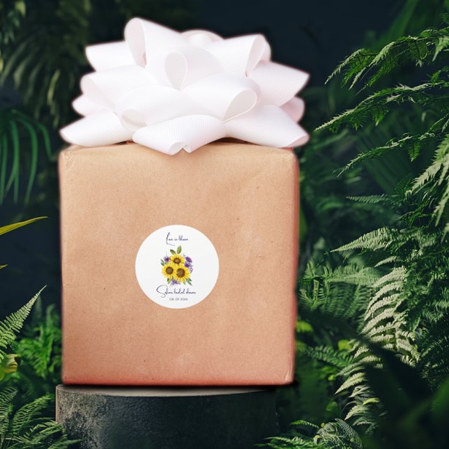 Sticker Rond Couleur de tournesol fleur sauvage jaune (Créateur téléchargé)