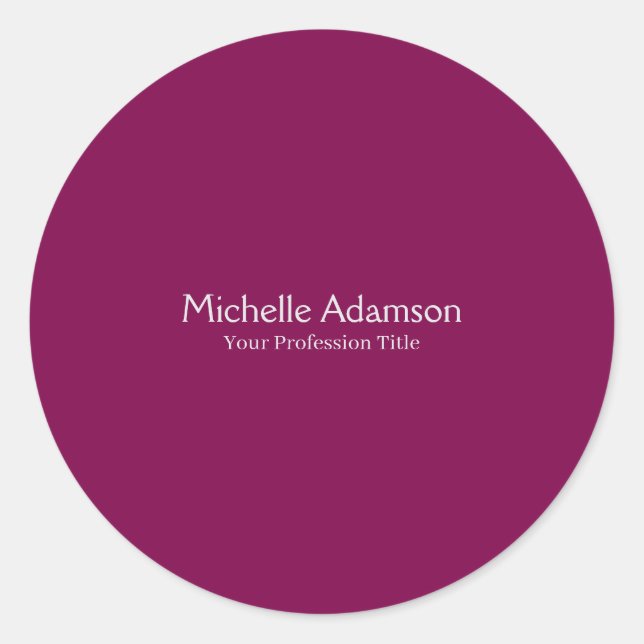 Sticker Rond Couleur de vin Professionnel Uni Moderne (Devant)