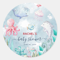 Couleur d'eau douce sous le Baby shower marin