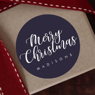 Sticker Rond COULEUR ÉDITABLE Joyeux Noël Vacances Élégantes