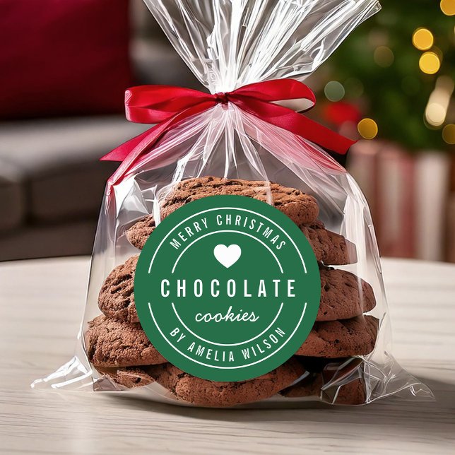 Sticker Rond Couleur ÉDITABLE Marchandises maison Joyeux Noël (Créateur téléchargé)