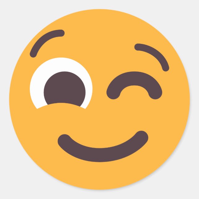 Sticker Rond Couleur Emoji Adorable Visage En Cours (Devant)