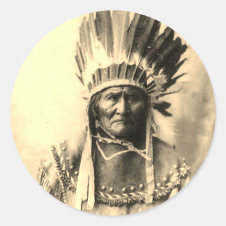 Sticker Rond Couleur Geronimo Sepia