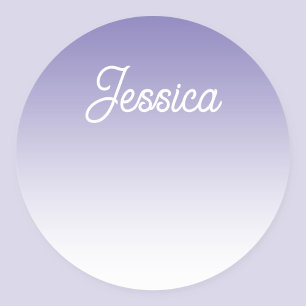 Sticker Rond Couleur lilas clair ombrée (modifiable) et votre t