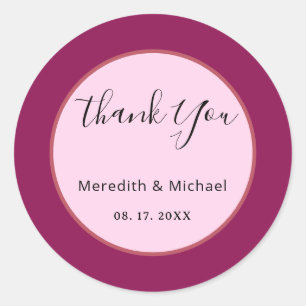 Sticker Rond Couleur merlot personnalisée Classic Round