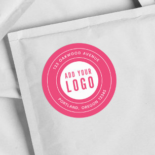 Sticker Rond Couleur modifiable Ajouter votre logo Bordure Adre