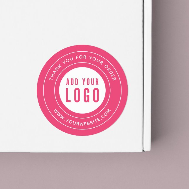 Sticker Rond Couleur modifiable Ajouter votre logo Merci bordur (Créateur téléchargé)