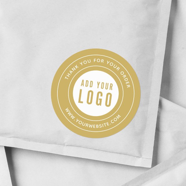 Sticker Rond Couleur modifiable Ajouter votre logo Merci bordur (Créateur téléchargé)