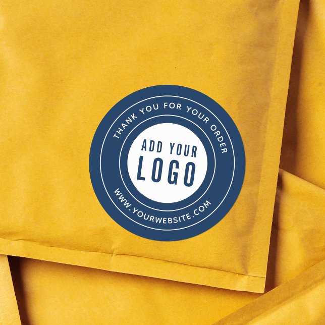 Sticker Rond Couleur modifiable Ajouter votre logo Merci bordur (Créateur téléchargé)